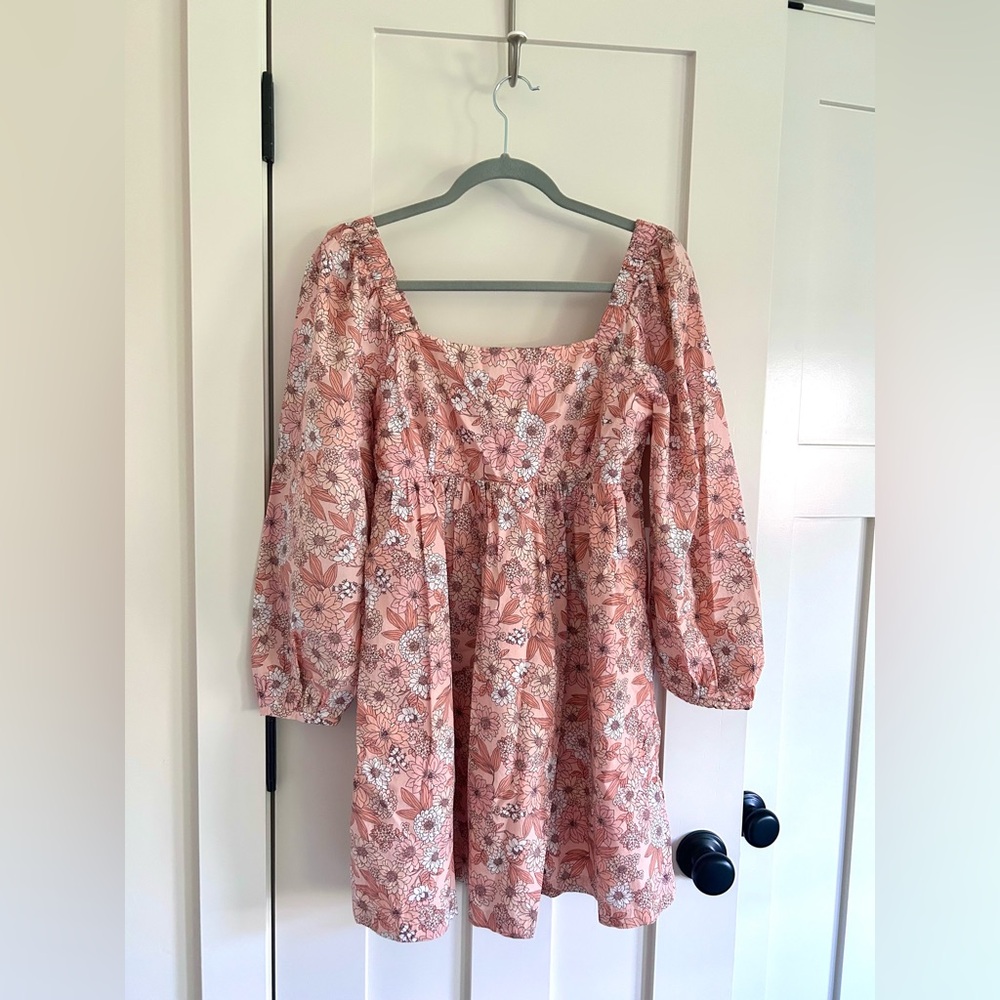 J.Crew Square Neck Cotton Poplin Dress in Zinnia Floral